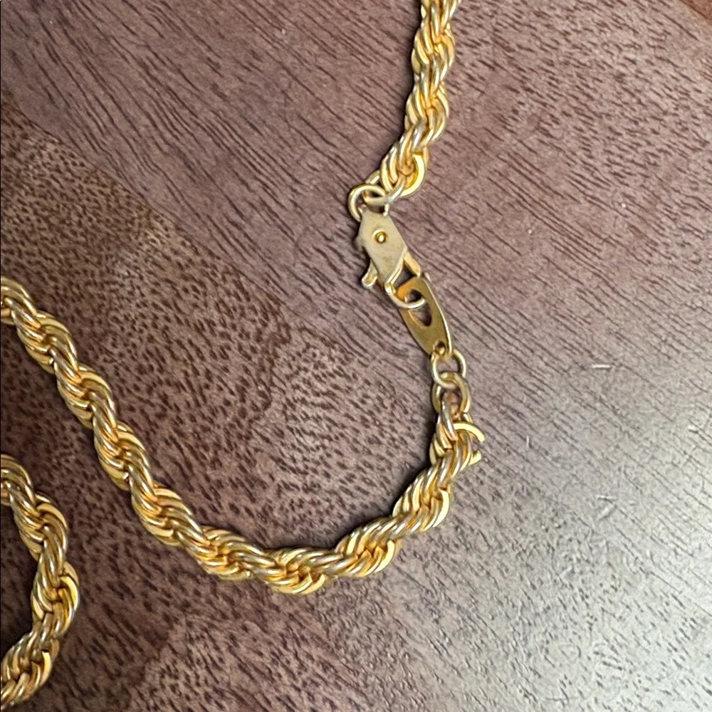 Gold Metal Mercedes Benz Logo Pendant Medallion and Chain Necklace